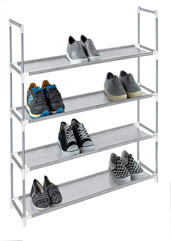 STORAGE SOLUTIONS GRAY 4 TIER PLASTIC SHOE RACK AND STORAGE CLOSET - GREY - Like New