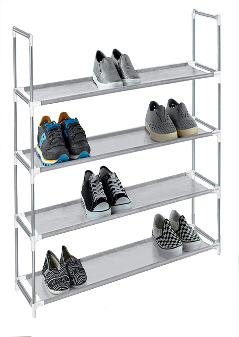 STORAGE SOLUTIONS GRAY 4 TIER PLASTIC SHOE RACK AND STORAGE CLOSET - GREY - Like New