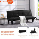 SUMKEA 63.8" Futon Bed with Adjustable Backrest and Suede Upholstery - Black - Like New