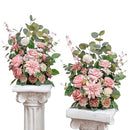 TINGE TIME Free-Standing Artificial Flower Set of 2 - DustyRose&Cream - Like New