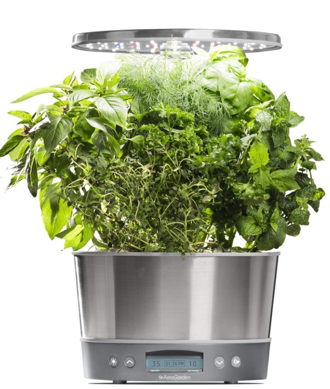 AeroGarden Elite 360 Indoor Hydroponic System Stainless Steel 100693-BSS Like New