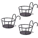 Iron Art Hanging Baskets Flower Pot Holder Pack of 3 - Black (Not Included) - Brand New