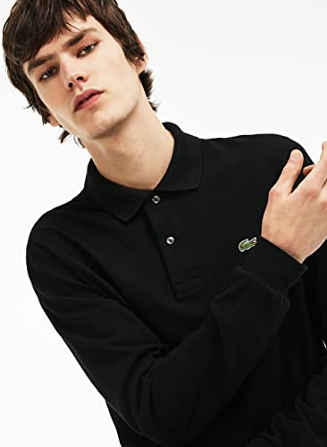 LACOSTE MEN'S SHORT SLEEVE CLASSIC PIQUE POLO SHIRT SIZE MEN L BLACK - Brand New