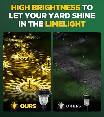 10 Pack Ultra Bright Solar Lights Outdoor Waterproof, from Dusk to Dawn - Like New