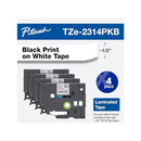 Brother Genuine P-Touch TZe-231 4-Pack Tape 4 Sheets Black on White - NEW - Brand New