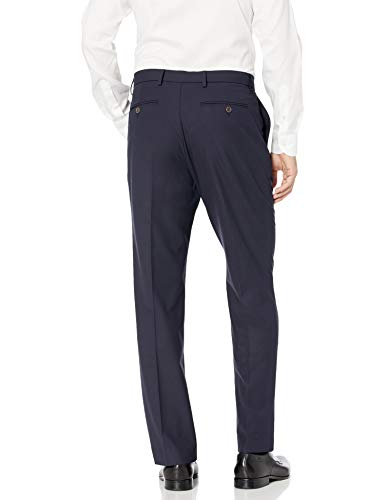 AMAZON ESSENTIALS MENS CLASSIC WRINKLE RESISTANT DRESS PANTS NAVY 34W X 30L - Brand New