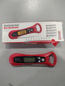 GENERIC FOLDABLE INSTANT READ WATERPROOF DIGITAL MEAT THERMOMETER - RED - Like New