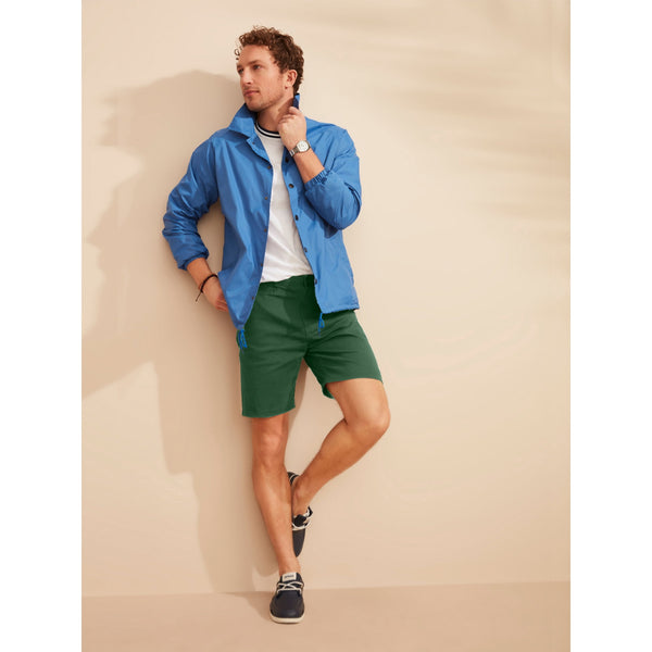 GALAXY MEN'S 5-POCKET FLAT-FRONT STRETCH TWILL CHINO SHORTS SIZE: MEN 36 - OLIVE - Brand New