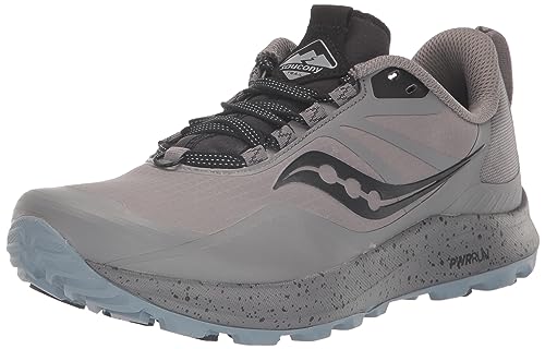 SAUCONY WOMEN'S PEREGRINE ICE+ 3 SNEAKER SIZE: WOMEN 10.5 GRAVEL/BLACK - Like New