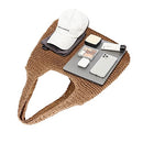 QTKJ HAND-WOVEN SOFT STRAW BAG RETRO SUMMER BEACH - STRAW TOTE, BEIGE/ KHACKI - Like New