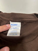 PORT AND COMPANY CORGI COFFEE BREAK BROWN T-SHIRT - SIZE: XL - BROWN - Like New