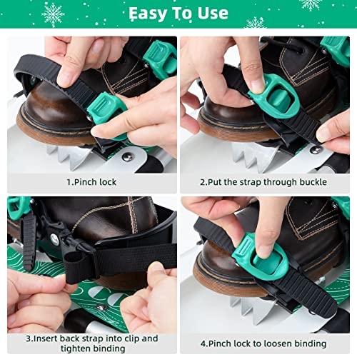 COMMOUDS LIGHTWEIGHT SNOW SHOES MEN WOMEN YOUTH BOYS GIRLS - GREEN - Brand New