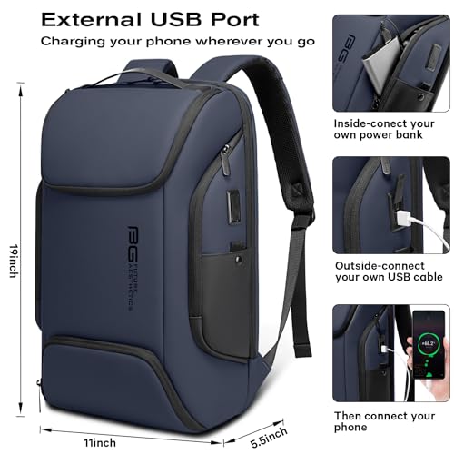 BANGE BUSINESS LAPTOP BACKPACK HOLD 15.6 INCH LAPTOP Commute Carry BAG - BLUE - Like New