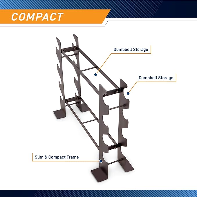 Marcy Compact Dumbbell Rack Free Weight Stand 20.50 x 8.50 x 27.00 inches Black - Like New