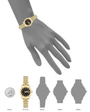 ARMITRON WOMEN'S GENUINE CRYSTAL ACCENTED BRACELET WATCH - GOLD/BLACK - Like New