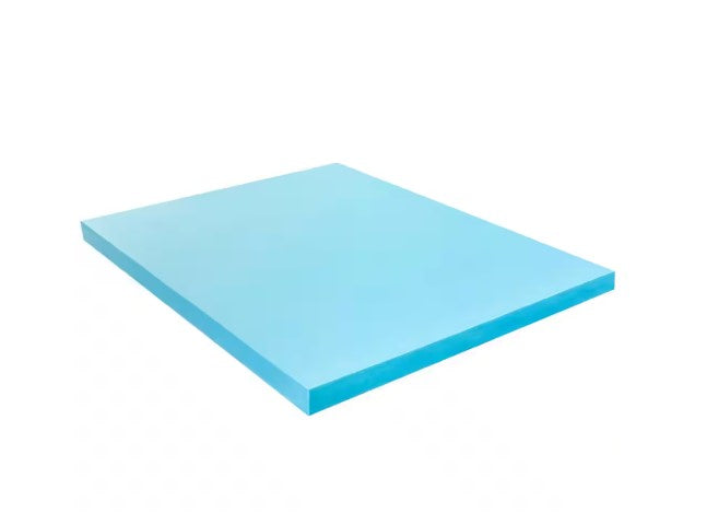 SUBRTEX MEDIUM 4 IN. QUEEN GEL MEMORY FOAM MATTRESS TOPPER - BLUE - Like New