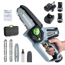 WORKPRO MINI CHAINSAW, 6.3" CORDLESS ELECTRIC 12V W125077AE - GRAY/GREEN - Like New