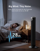 ZACHVO TOWER FAN 28DB QUIET FOR SLEEP, REMOTE, 80° OSCILLATION 15H TIMER - BLACK - Like New