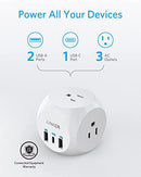 ANKER ELECTRICAL OUTLET EXTENDER 30W USB C CHARGER 3-OUTLET EXTENDER - WHITE Like New