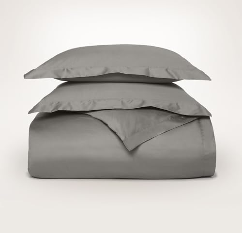 BOLL & BRANCH SIGNATURE HEMMED DUVET KING/CAL KING, STONE - LUXURY 100% COTTON - Brand New