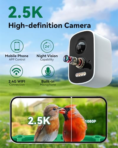 DOROEO SMART BIRD FEEDER 2.5K HD AUTO CAPTURE BIRD VIDEOS TV-XM-Q40-4MP - GREEN - Like New