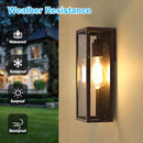 VERRON 2-Pack Outdoor Wall Lanterns, 13" Exterior Waterproof, Oil Rubbed Bronze - Like New