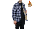 EURO JOY MEN'S FLANNEL SHERPA-LINED SHIRT JACKET - SIZE: MEN XL - NAVY/WHITE - Like New