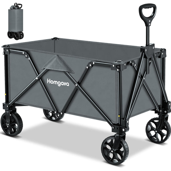 HOMGAVA COLLAPSIBLE FOLDING WAGON HEAVY DUTY,FOLDABLE UTILITY CART WITH WHEELS - Like New