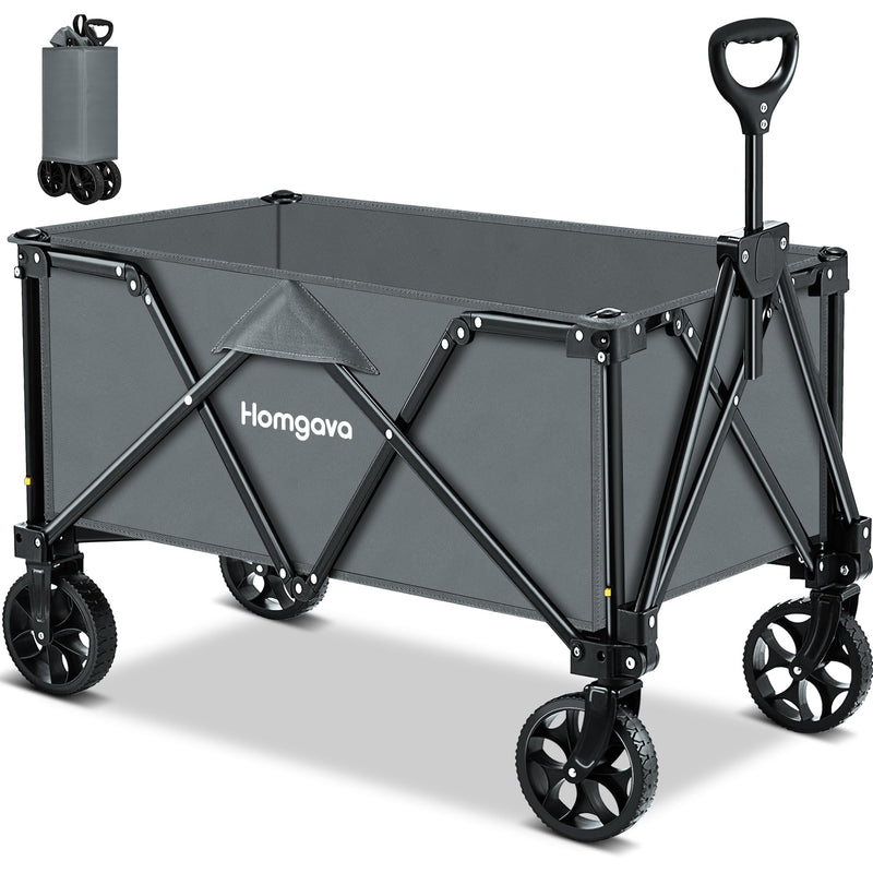 HOMGAVA COLLAPSIBLE FOLDING WAGON HEAVY DUTY,FOLDABLE UTILITY CART WITH WHEELS - Like New