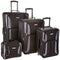 Rockland Journey Softside Upright Luggage Set,Expandable, Black/Gray, 4-Piece Like New