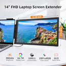 MAGICRAVEN LAPTOP SCREEN EXTENDER 14" 1080P TYPE-C HDMI PLUG MONITOR - BLACK - Like New