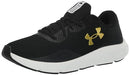 UNDER ARMOUR MEN'S CHARGED PURSUIT 3 RUNNING SHOE SIZE MEN 8.5 BLACK/GOLD - Like New