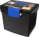 Storex File Box Nesting Portable with Drawer Cobalt, Black Blue - Brand New