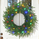 TOWPONICS 4 INCH NORFOLK PINE WREATH LIGHTS MODERN CHRISTMAS WREATH - GREEN - Like New