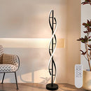 FODIEME MODERN SPIRAL FLOOR LAMP BLACK WITH REMOTE CONTROL STANDING LAMP 30W - Like New