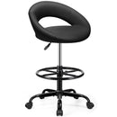 BESTFAIR OFFICE DRAFTING CHAIR - BAR STOOLS WITH BACK SUPPORT - BLACK - Like New