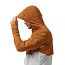 ON CLOUD WEATHER WINDBREAKER RUNNING JACKET - SIZE M PECAN WHITE - BROWN WHITE - Brand New