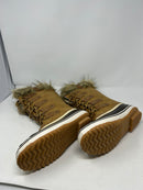 GAWBAW WINTER WOMEN WATERPROOF DUCK BOOTS FUR LINED SNOW BOOTIES - 9 - BROWN - Like New