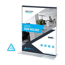 Adir T-Shaped Base Sign Holder, Portrait-Style Ad Frame, 8.5 x 11" (12 Pack) - Brand New