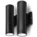 HOME ZONE SECURITY LED MODERN WALL & PORCH SCONCE LIGHT 2-SET - BLACK - Like New