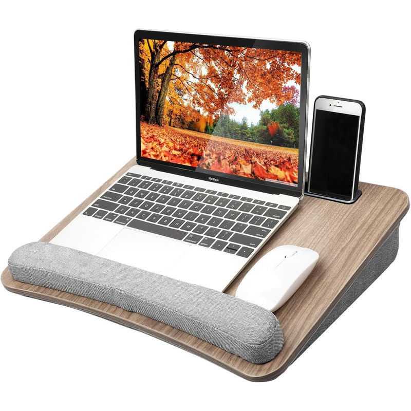 HUANUO PORTABLE LAP LAPTOP DESK WITH PILLOW CUSHION, FITS 15.6" LAPTOP - GRAY - Like New