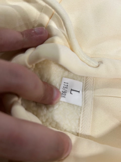 GENERIC LARGE CREAM HOODIE JACKET, FULL ZIP - CREAM - Like New