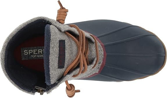 SPERRY WOMEN'S SALTWATER RAIN BOOT - SIZE: WOMEN 8 - GRAYWOOL - Like New