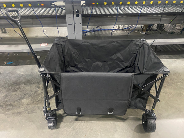 GENERIC COLLAPSIBLE FOLDING WAGON CART TERRAIN WHEELS BRAKES HEAVY DUTY - BLACK - Like New