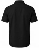 JAMES TAILOR SHORT SLEEVE DRESS SHIRT - SIZE: MEN L - BLACK - Brand New