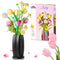 DADYMART FLOWER BOUQUET SET WITH TULIPS DAISIES ARTIFICIAL VASE, 1250 PCS Like New