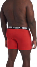 PUMA MEN'S BIG & TALL 3 PACK ATHLETIC FIT BOXER BRIEFS - MEN 4X - RED BLACK GRAY - Like New