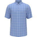 PGA TOUR GOLF PRINTED PLAID POLO - SIZE: MEN L - PLAID BLUE - Brand New