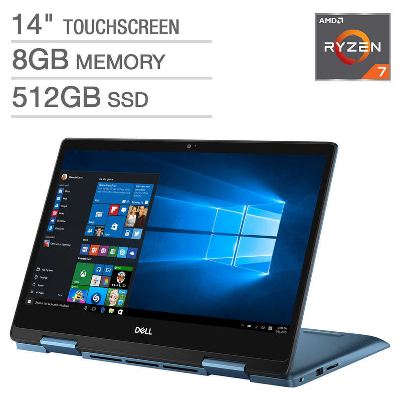 For Parts: Inspiron 14" FHD Ryzen 7 3700U 8GB 512GB SSD i5485-A292BLU-PUS PHYSICAL DAMAGE