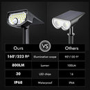 ALOFTSUN SOLAR MOTION SENSOR OUTDOOR LIGHTS WATERPROOF CMS30-2P-BLK - BLACK - Like New